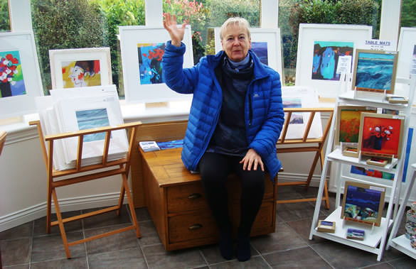 Virginia Nelson with print display
